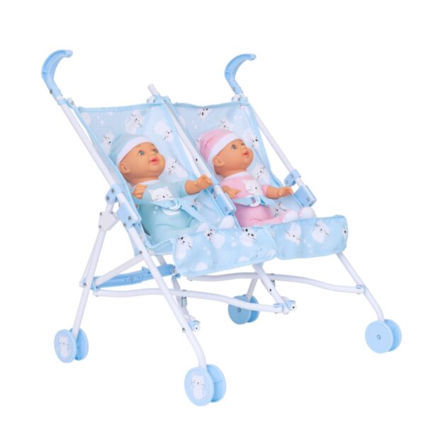 BabyBoo Dolls Twin Stroller/Buggy with 2 Dolls