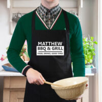 Personalised Memento Company Personalised BBQ & Grill Black Apron