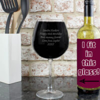 Personalised Memento Company Personalised Bottle of Wine Glass