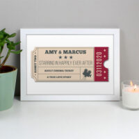 Personalised Memento Company Personalised Cinema Ticket A4 White Framed Print