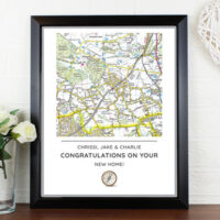 Personalised Memento Company Personalised Map with Real Co-ordinates