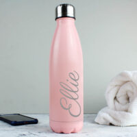 Personalised Memento Company Personalised Metal Insulated Drink Bottle - Pink