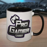 Personalised Memento Company Personalised Pro Gamer Black Handled Mug