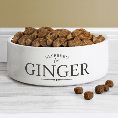 Personalised Memento Company Personalised Reserved For 14cm Medium White Pet Bowl