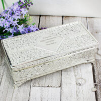 Personalised Memento Company Personalised Silver-Plated Antique Style Jewellery Box