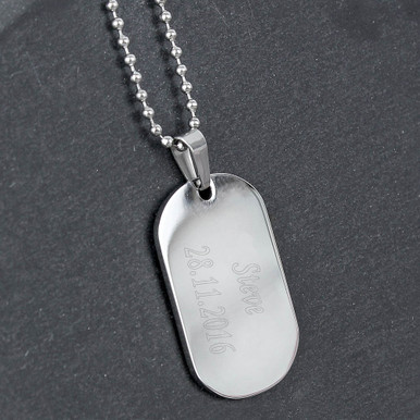 Personalised Memento Company Personalised Stainless Steel Dog Tag Necklace