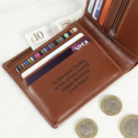 Personalised Memento Company Personalised Tan Leather Wallet