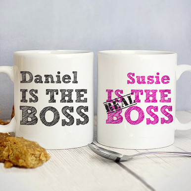 Personalised Memento Company Personalised The Real Boss Mug Set - Pack of 2