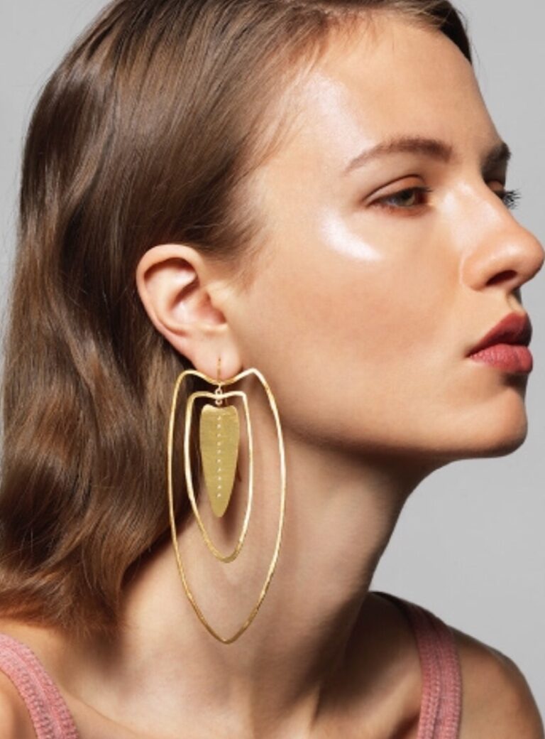 Young British Designers ANAIRE Earrings in Gold with White Sapphires by Joanna Cave