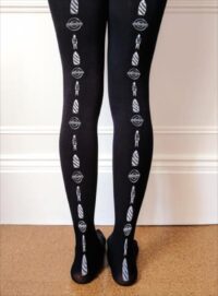 Young British Designers Black London Hand-Printed Tights by hose.