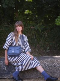 Young British Designers EDIE DRESS. Marine Stripe Cotton by Kate Sheridan