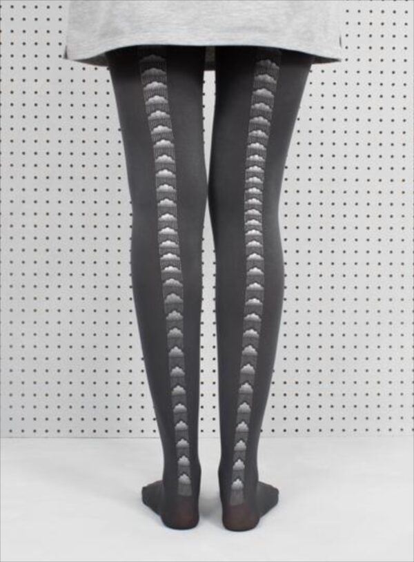 Young British Designers Grey Clouds Hand-Printed Tights by hose.