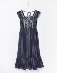 FatFace Izzi Stripe Embroidered Midi Dress