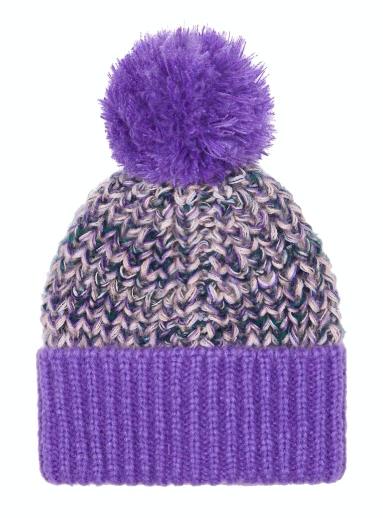 Young British Designers LOLLY Twist Beanie Bobble Hat. Purple by Cara & The Sky