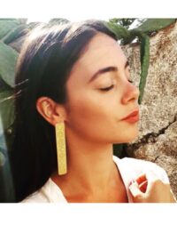 Young British Designers MILAN Long Single Gold Earring by Joanna Cave