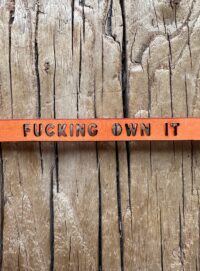 Young British Designers ORANGE LEATHER BRACELET. F*CKING OWN IT by Marlow London