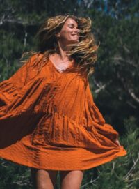 Young British Designers SYMI OCHRE EARTH DRESS by A Perfect Nomad