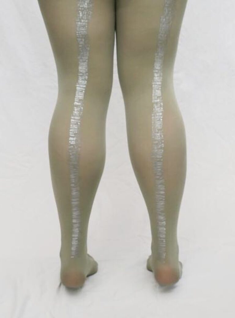 Young British Designers Sage Hand-Printed Bookstack Tights by hose.
