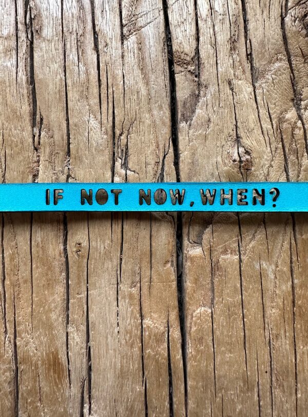 Young British Designers TURQUOISE LEATHER BRACELET. IF NOT NOW