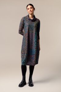 Sahara Confetti Print Ribbon Jacquard Dress