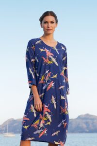 Sahara Flying Crane Printed Dress