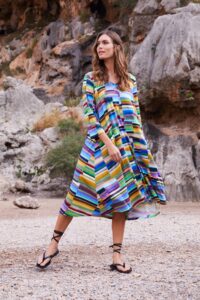 Sahara Horizon Stripe Jersey Dress