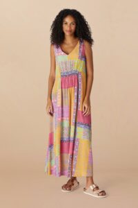 Sahara Patchwork Aztec Maxi Dress