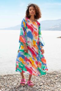 Sahara Rainbow Splash Viscose Dress