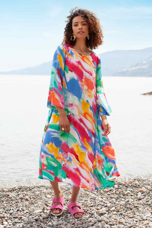 Sahara Rainbow Splash Viscose Dress