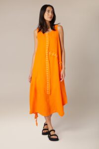 Bize Sleeveless Stitch Detail Long Dress