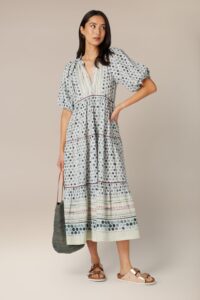 Conditions Apply Spot Tiered Long Dress