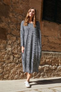 Sahara Textured Stripe Jersey Dress