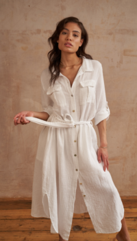 Charli CASSIS SHIRT DRESS - WHITE