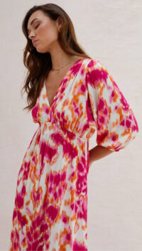 Charli FIONA DRESS - FUCHSIA PRINT