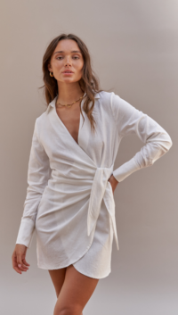 Charli FRANCINE WRAP DRESS - WHITE