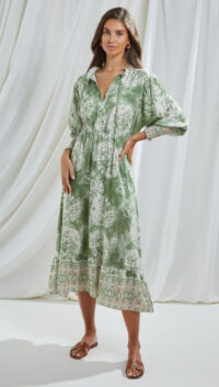 Charli IRENE DRESS - GREEN PRINT