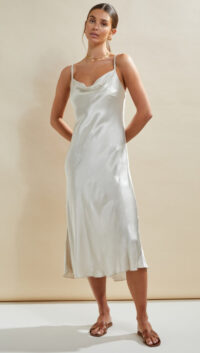 Charli IRIS SATIN DRESS - PEARL