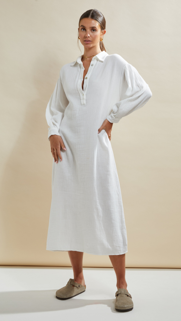 Charli PALMA SHIRT DRESS - WHITE