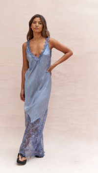 Charli SOLANGE SLIP DRESS - WASHED BLUE